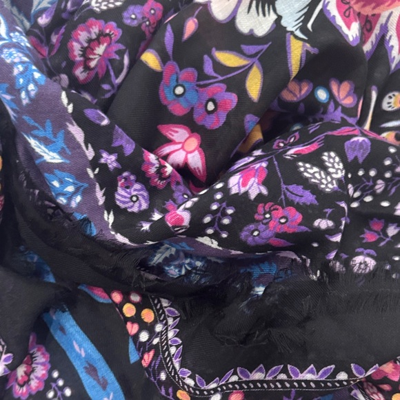 Vera Bradley Floral Scarf in Black and Blue - Picture 2 of 4